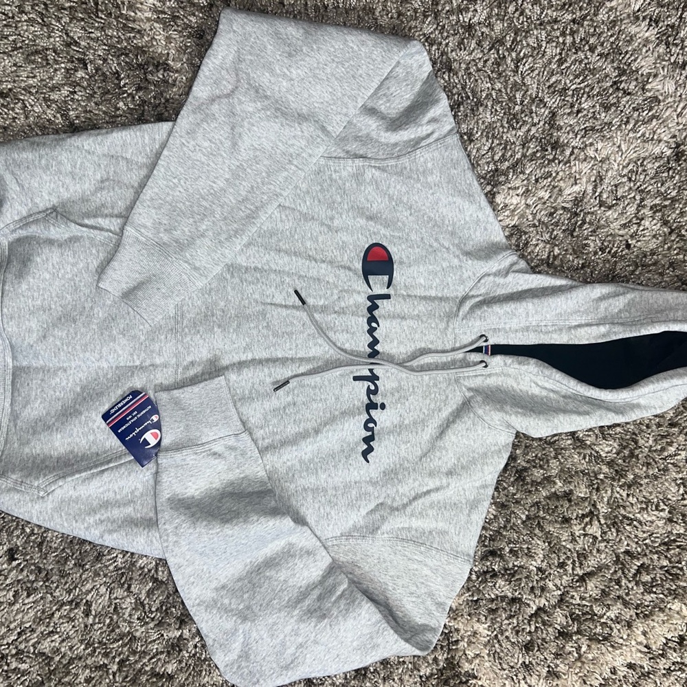 Champion Gray Athletic Hoodie Size Large